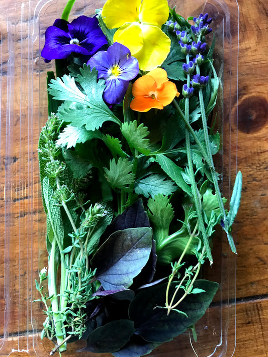 Seasonal Herbs and Edible Flowers - Available from  May to October